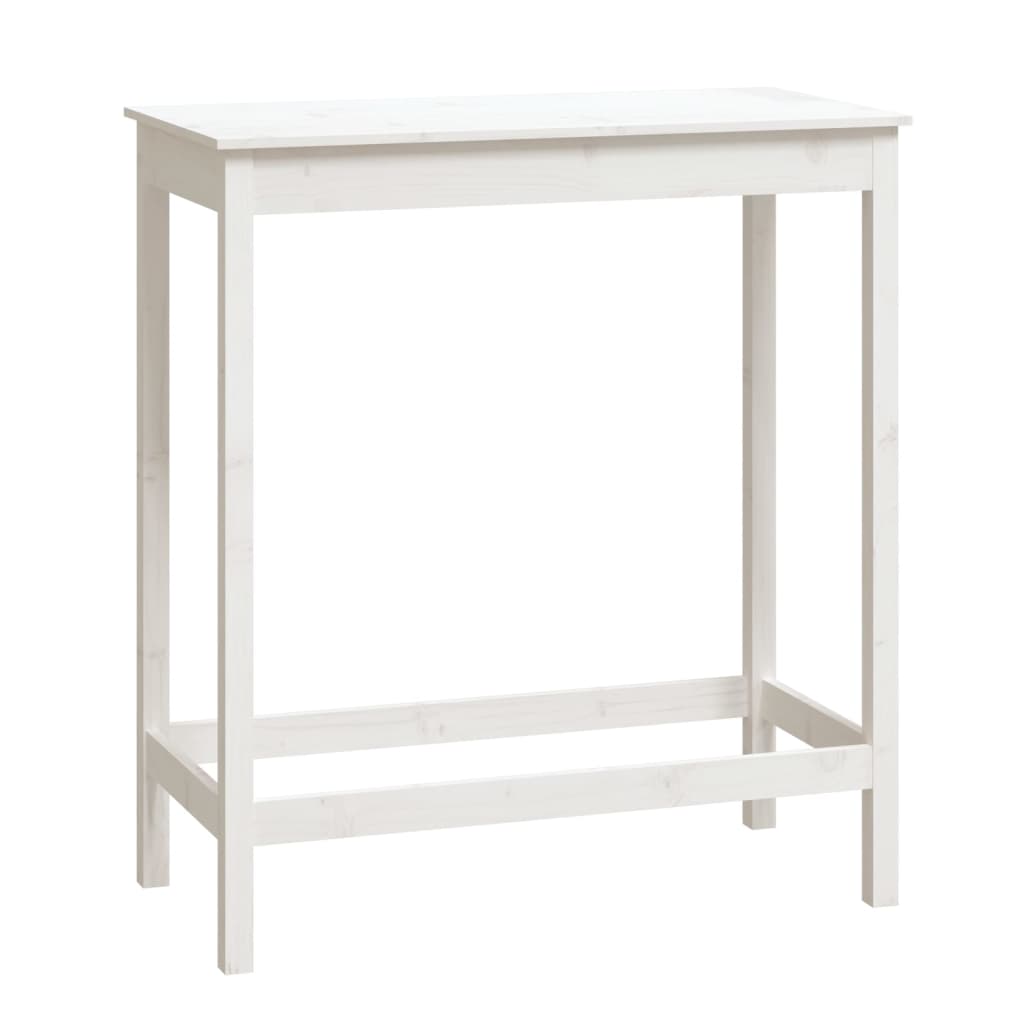 vidaXL Masă de bar, alb, 100x50x110 cm, lemn masiv de pin vidaXL Masă de bar, alb, 100x50x110 cm, lemn masiv de pin