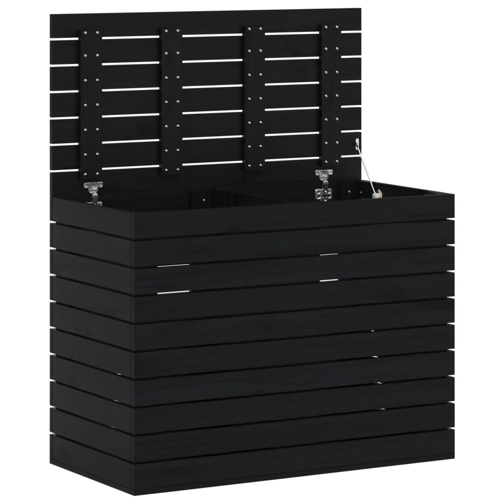 vidaXL Coș de rufe, negru, 88,5x44x66 cm, lemn masiv de pin vidaXL Coș de rufe, negru, 88,5x44x66 cm, lemn masiv de pin