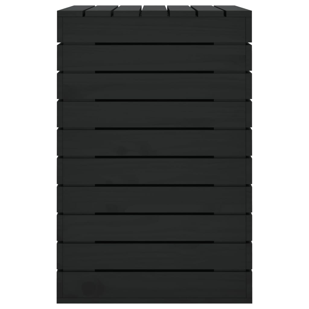 vidaXL Coș de rufe, negru, 88,5x44x66 cm, lemn masiv de pin vidaXL Coș de rufe, negru, 88,5x44x66 cm, lemn masiv de pin