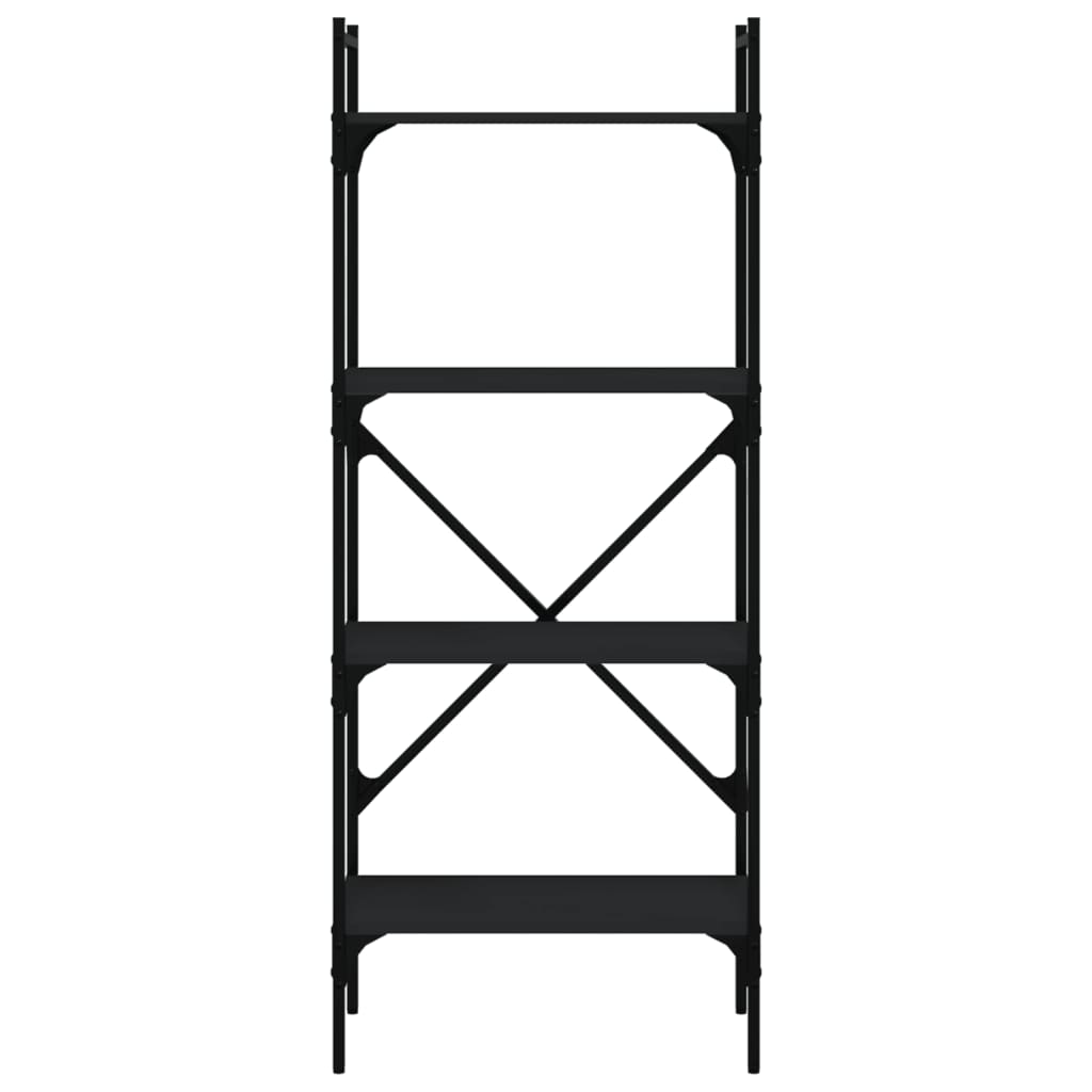 vidaXL Bibliotecă cu 4 niveluri, negru, 56x31,5x138,5 cm lemn compozit vidaXL Bibliotecă cu 4 niveluri, negru, 56x31,5x138,5 cm lemn compozit