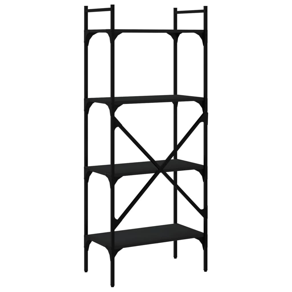 vidaXL Bibliotecă cu 4 niveluri, negru, 56x31,5x138,5 cm lemn compozit vidaXL Bibliotecă cu 4 niveluri, negru, 56x31,5x138,5 cm lemn compozit