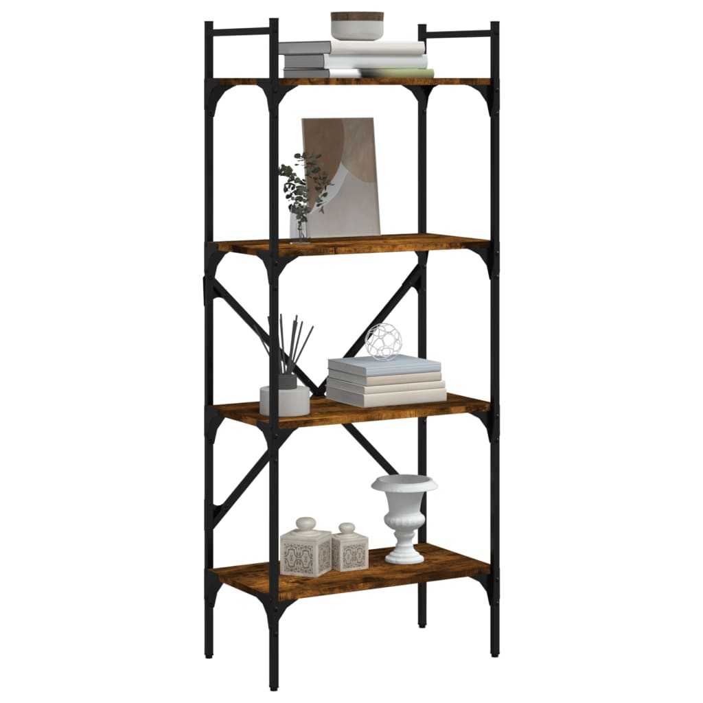 vidaXL Bibliotecă cu 4 niveluri, stejar fumuriu, 56x31,5x138,5 cm lemn vidaXL Bibliotecă cu 4 niveluri, stejar fumuriu, 56x31,5x138,5 cm lemn