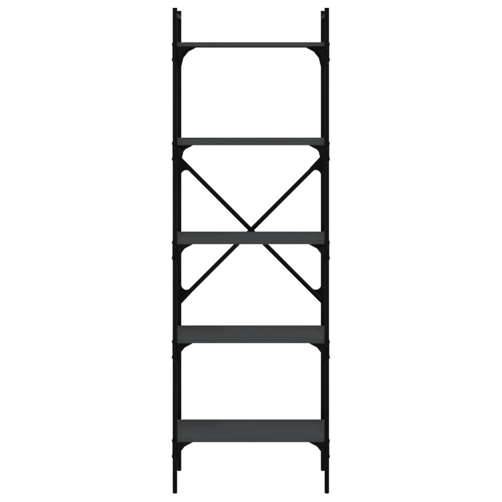 vidaXL Bibliotecă cu 5 niveluri, negru, 56x31,5x174 cm, lemn prelucrat vidaXL Bibliotecă cu 5 niveluri, negru, 56x31,5x174 cm, lemn prelucrat
