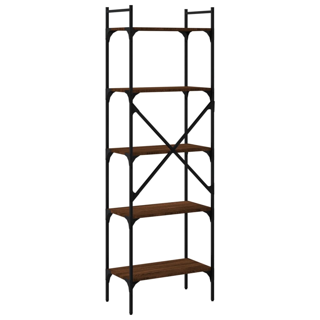 vidaXL Bibliotecă cu 5 niveluri, stejar maro, 56x31,5x174 cm, lemn vidaXL Bibliotecă cu 5 niveluri, stejar maro, 56x31,5x174 cm, lemn