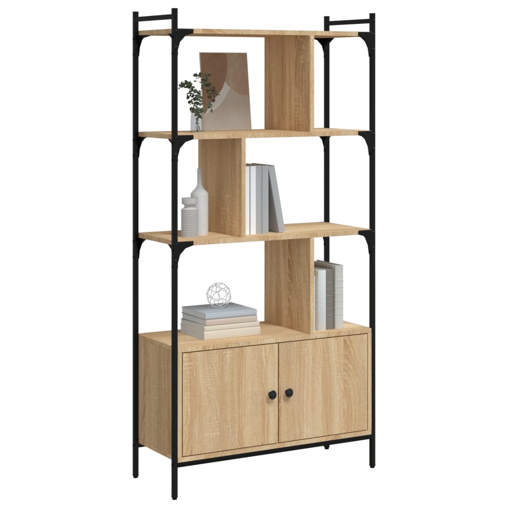 vidaXL Bibliotecă cu uși stejar sonoma 76,5x30x154,5 cm lemn compozit