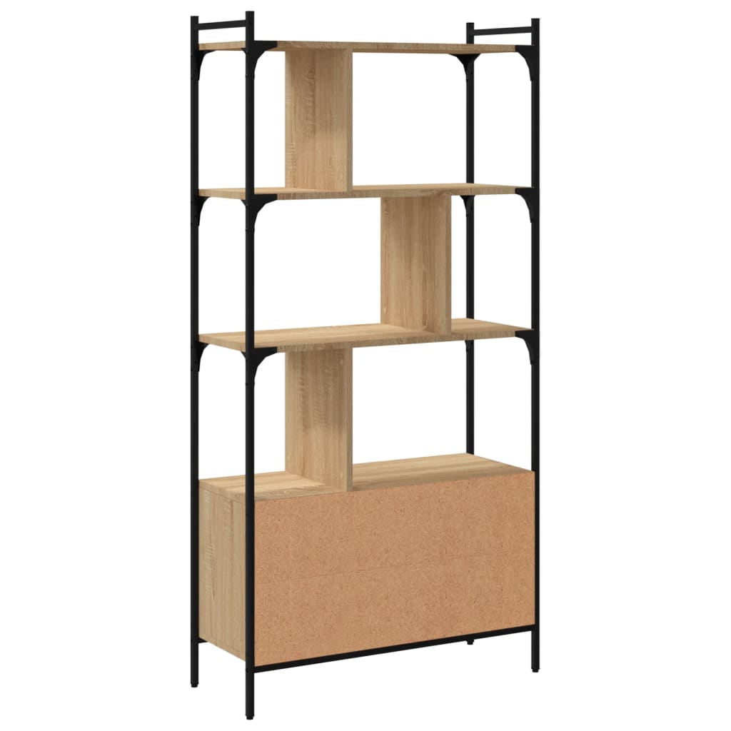 vidaXL Bibliotecă cu uși stejar sonoma 76,5x30x154,5 cm lemn compozit