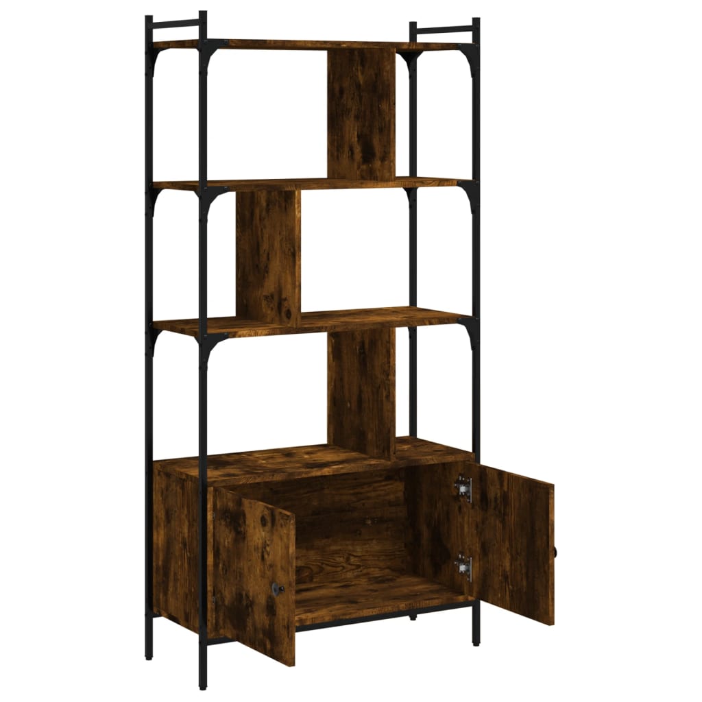 vidaXL Bibliotecă cu uși stejar fumuriu 76,5x30x154,5 cm lemn compozit