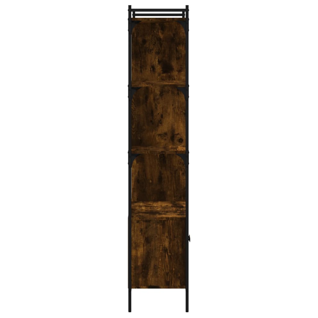 vidaXL Bibliotecă cu uși stejar fumuriu 76,5x30x154,5 cm lemn compozit
