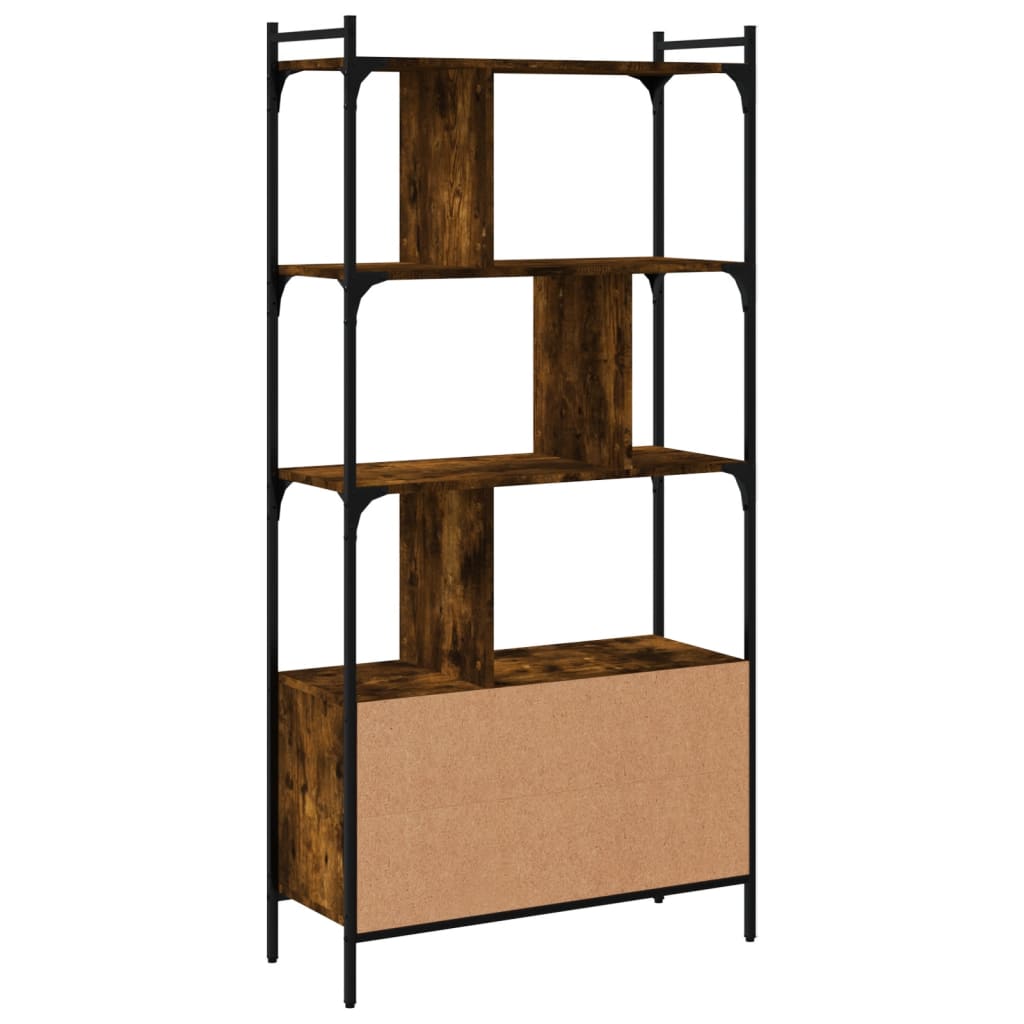 vidaXL Bibliotecă cu uși stejar fumuriu 76,5x30x154,5 cm lemn compozit