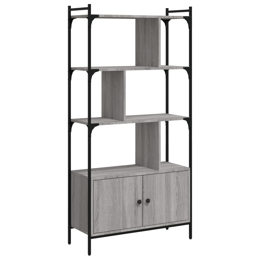 vidaXL Bibliotecă cu uși gri sonoma 76,5x30x154,5 cm lemn compozit