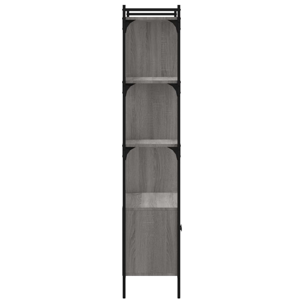 vidaXL Bibliotecă cu uși gri sonoma 76,5x30x154,5 cm lemn compozit