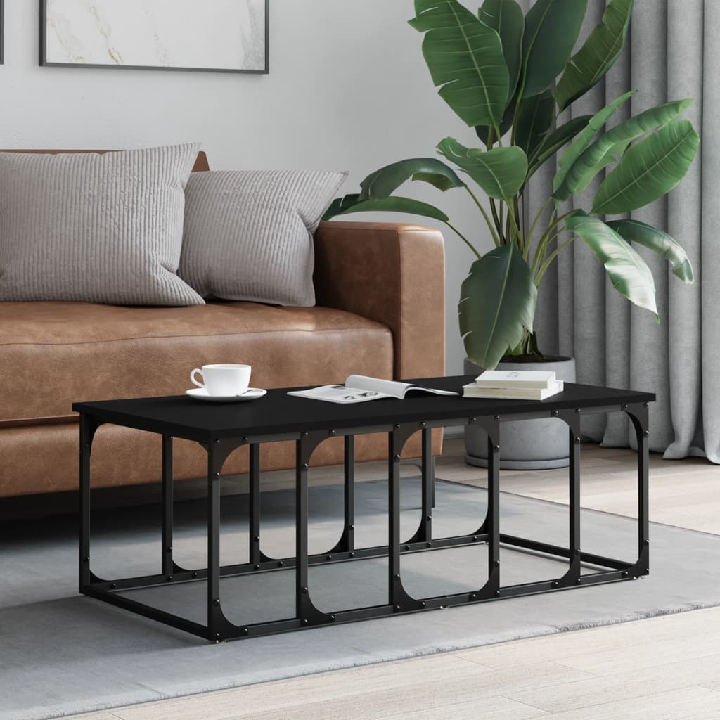 vidaXL Măsuță de cafea, negru, 100x50x35,5 cm, lemn compozit vidaXL Măsuță de cafea, negru, 100x50x35,5 cm, lemn compozit
