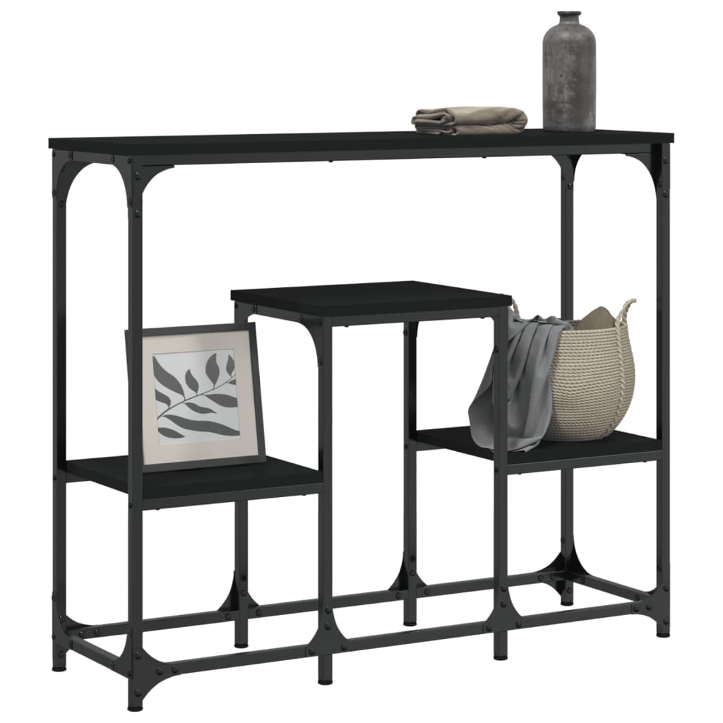 vidaXL Măsuță consolă, negru, 89,5x28x76 cm, lemn prelucrat vidaXL Măsuță consolă, negru, 89,5x28x76 cm, lemn prelucrat