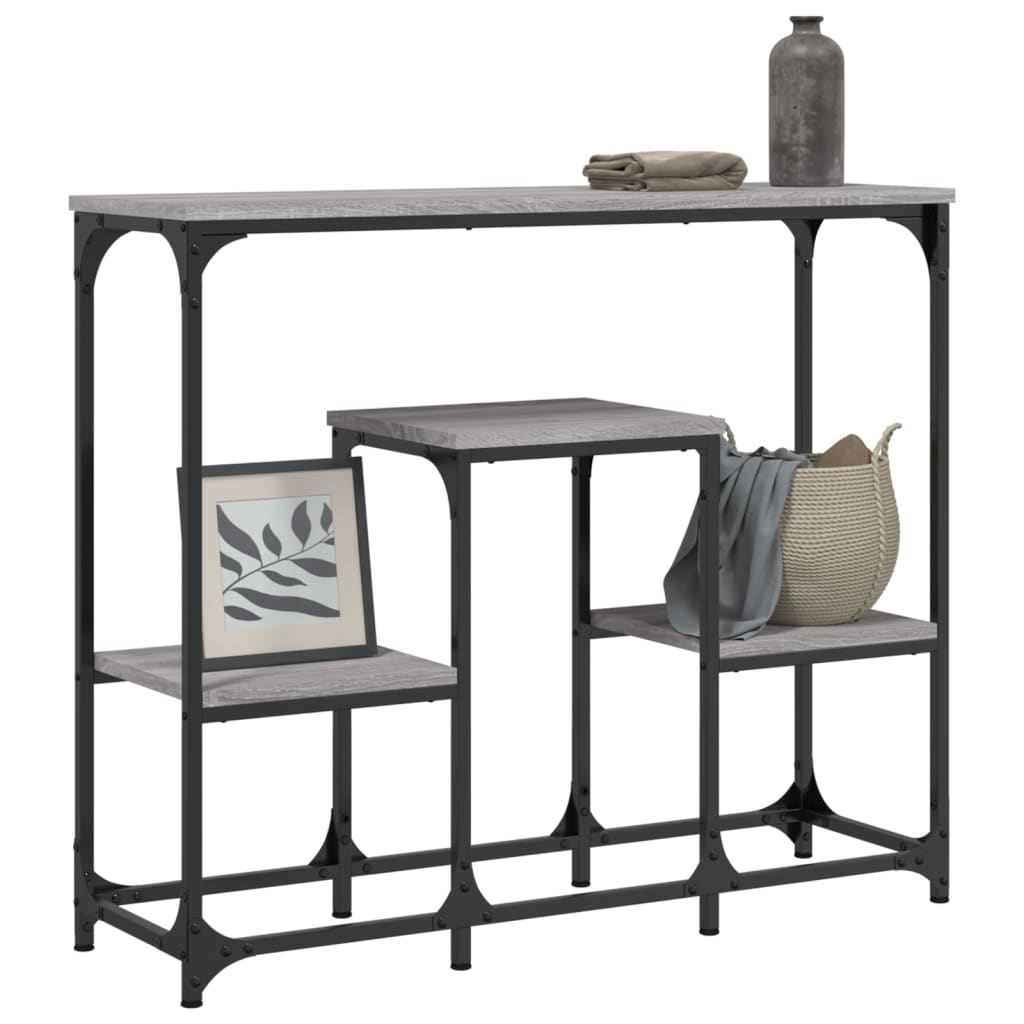 vidaXL Măsuță consolă, gri sonoma, 89,5x28x76 cm, lemn prelucrat vidaXL Măsuță consolă, gri sonoma, 89,5x28x76 cm, lemn prelucrat