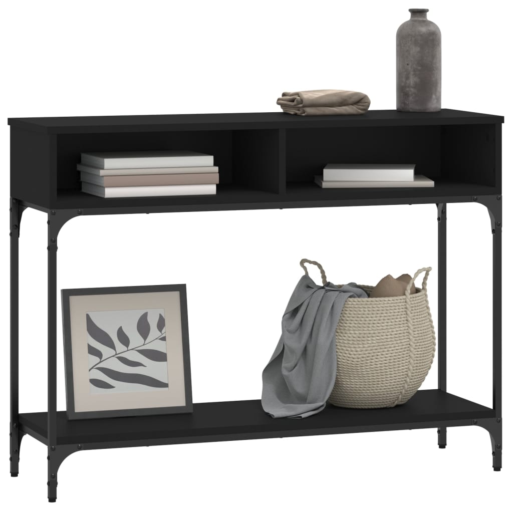 vidaXL Măsuță consolă, negru, 100x30,5x75 cm, lemn compozit vidaXL Măsuță consolă, negru, 100x30,5x75 cm, lemn compozit