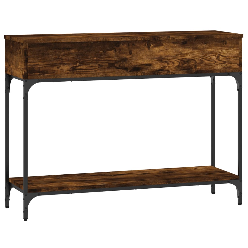 vidaXL Măsuță consolă, stejar fumuriu, 100x30,5x75 cm, lemn prelucrat vidaXL Măsuță consolă, stejar fumuriu, 100x30,5x75 cm, lemn prelucrat
