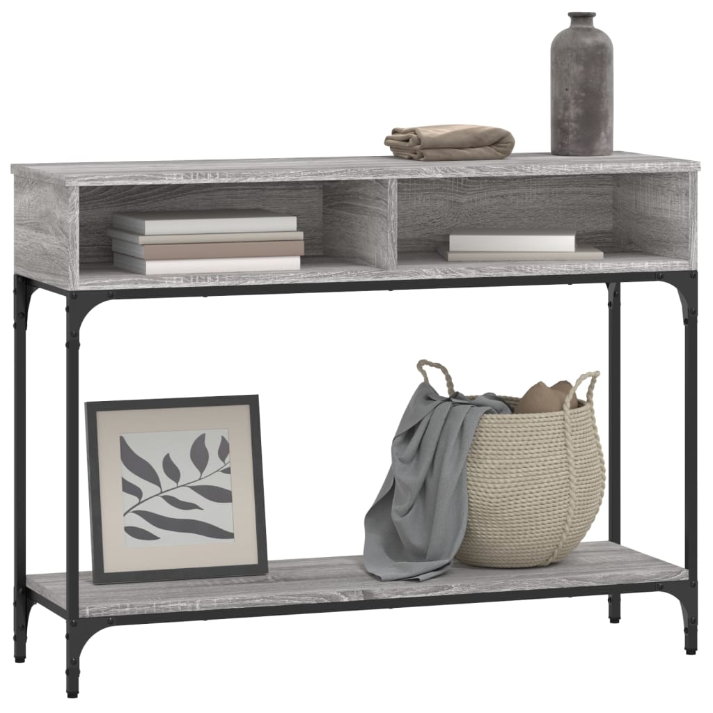 vidaXL Măsuță consolă, gri sonoma, 100x30,5x75 cm, lemn prelucrat vidaXL Măsuță consolă, gri sonoma, 100x30,5x75 cm, lemn prelucrat