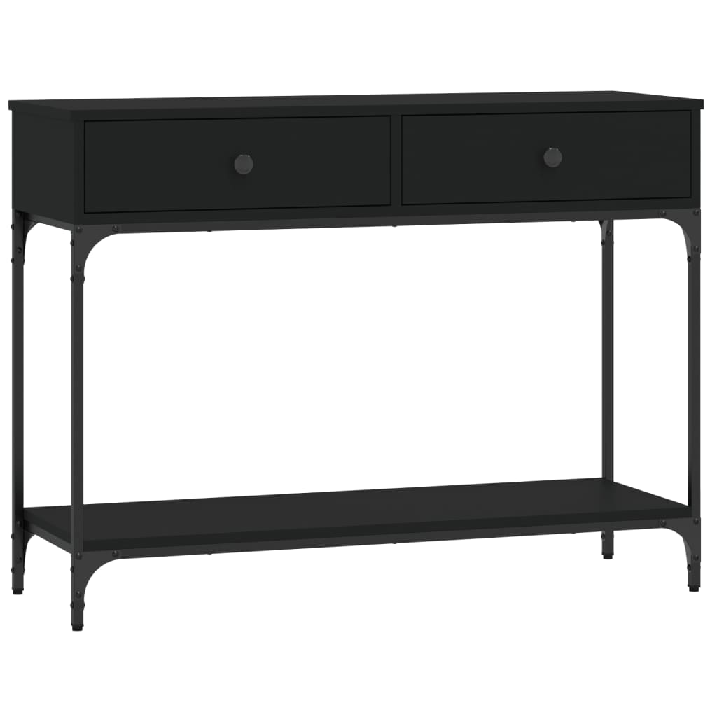 vidaXL Măsuță consolă, negru, 100x34,5x75 cm, lemn compozit vidaXL Măsuță consolă, negru, 100x34,5x75 cm, lemn compozit