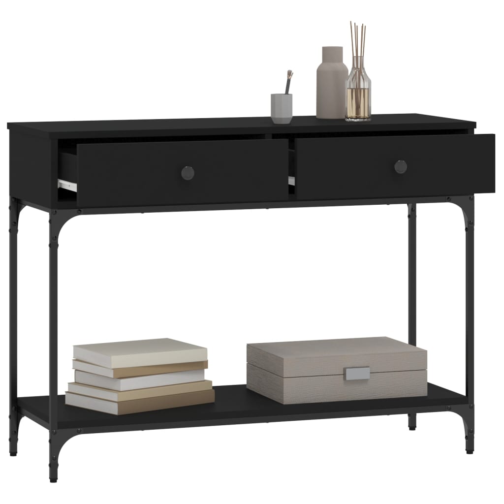 vidaXL Măsuță consolă, negru, 100x34,5x75 cm, lemn compozit vidaXL Măsuță consolă, negru, 100x34,5x75 cm, lemn compozit