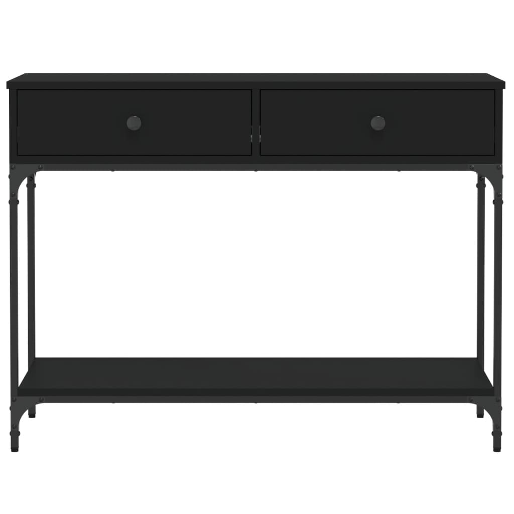 vidaXL Măsuță consolă, negru, 100x34,5x75 cm, lemn compozit vidaXL Măsuță consolă, negru, 100x34,5x75 cm, lemn compozit
