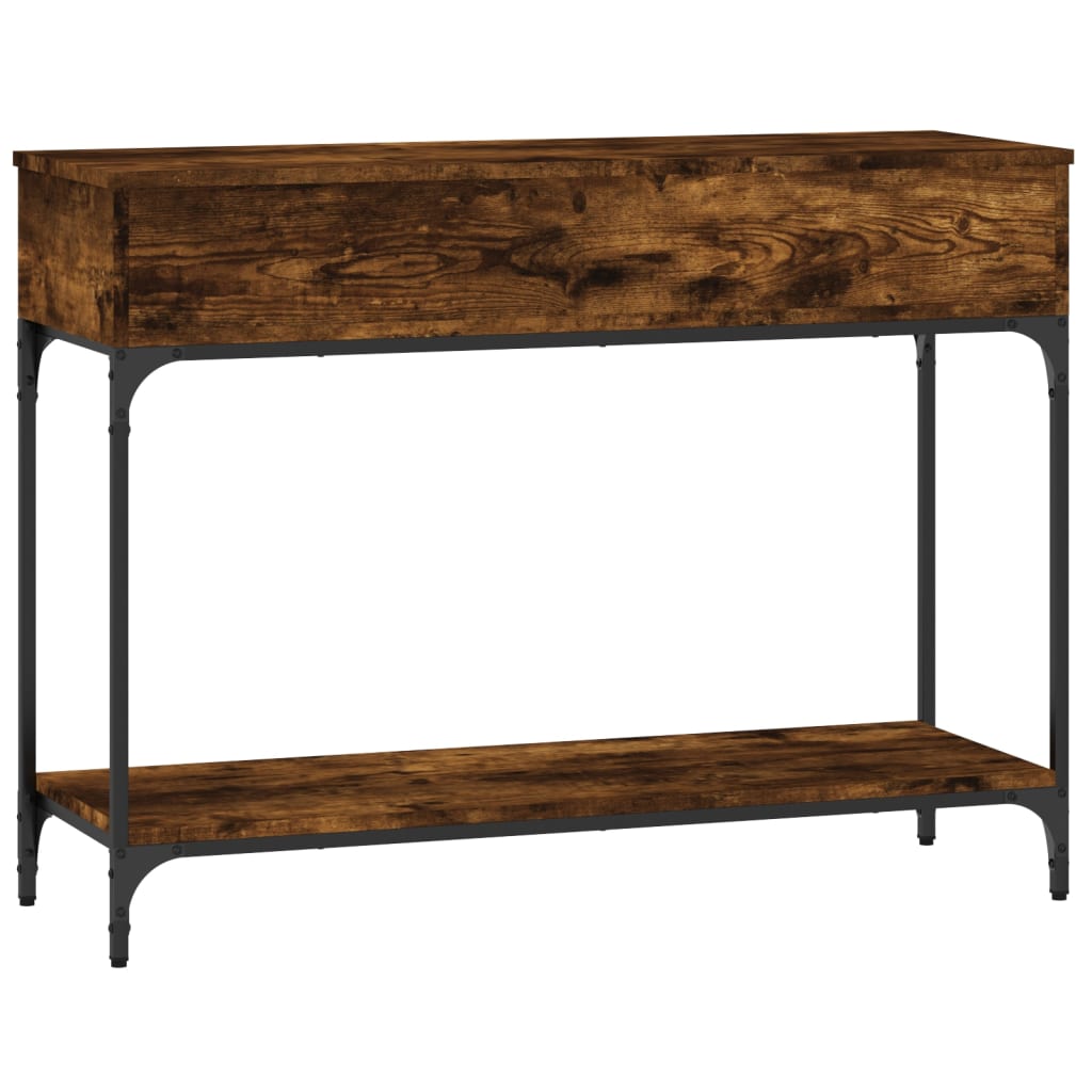 vidaXL Măsuță consolă, stejar fumuriu, 100x34,5x75 cm, lemn prelucrat vidaXL Măsuță consolă, stejar fumuriu, 100x34,5x75 cm, lemn prelucrat