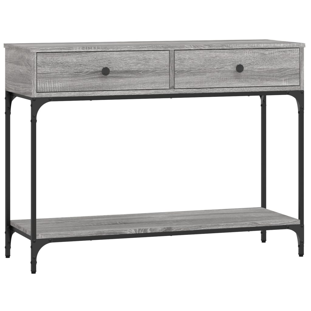 vidaXL Măsuță consolă, gri sonoma, 100x34,5x75 cm, lemn prelucrat vidaXL Măsuță consolă, gri sonoma, 100x34,5x75 cm, lemn prelucrat