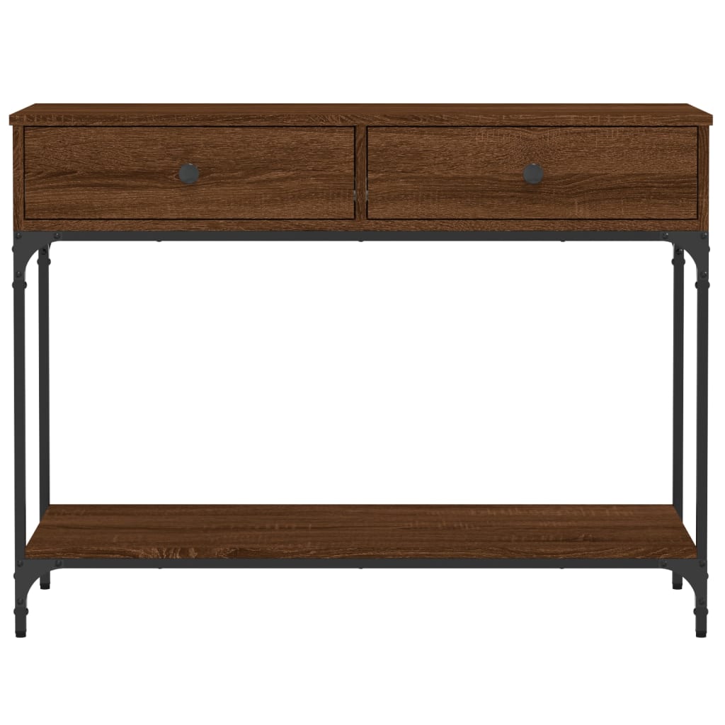 vidaXL Măsuță consolă, stejar maro, 100x34,5x75 cm, lemn prelucrat vidaXL Măsuță consolă, stejar maro, 100x34,5x75 cm, lemn prelucrat
