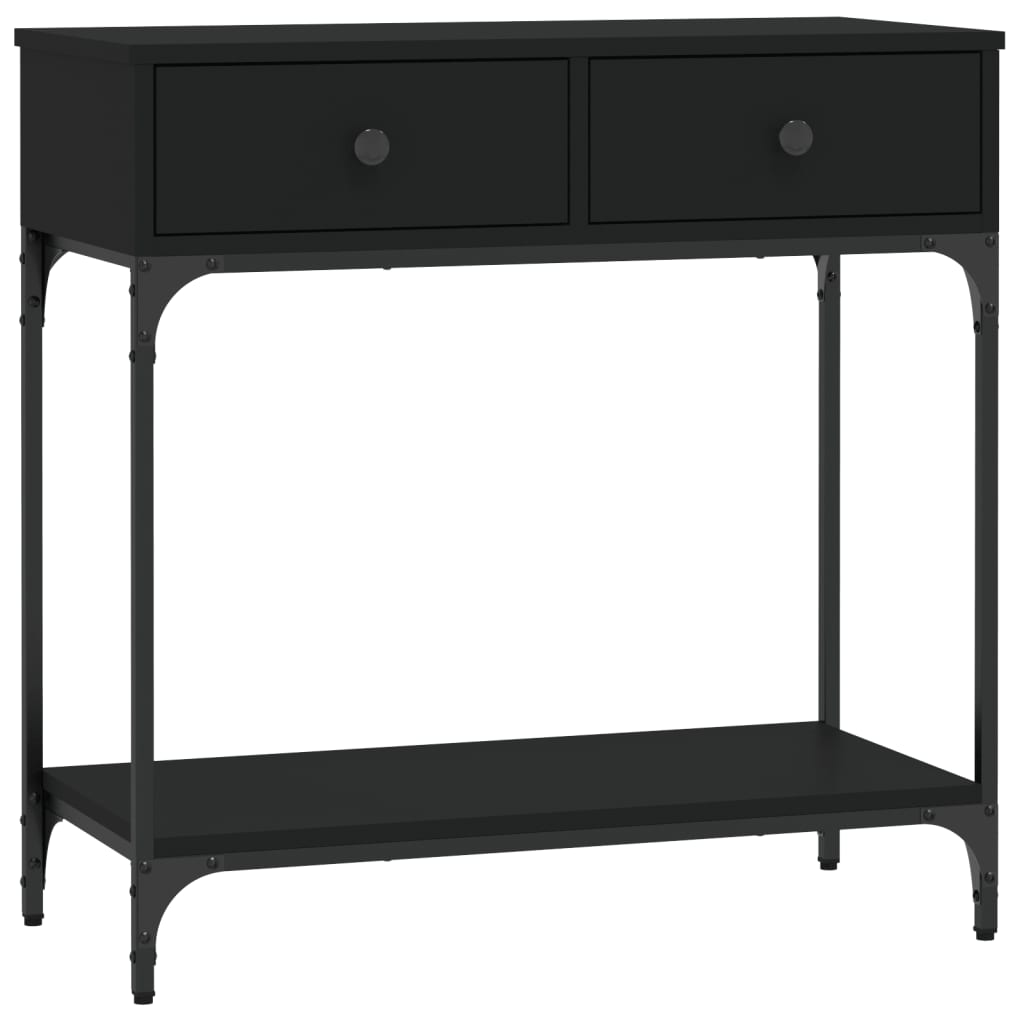 vidaXL Masă consolă, negru, 75x34,5x75 cm, lemn prelucrat