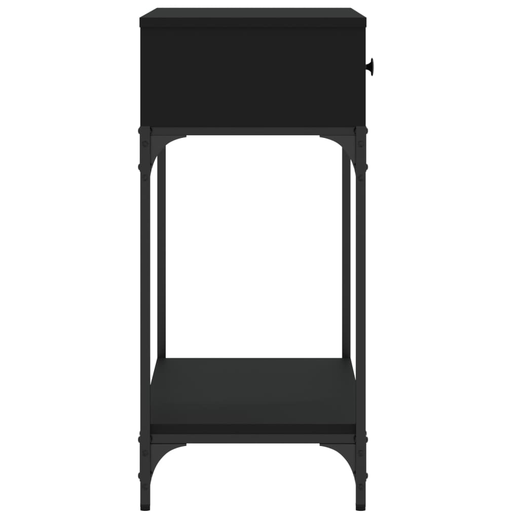vidaXL Masă consolă, negru, 75x34,5x75 cm, lemn prelucrat