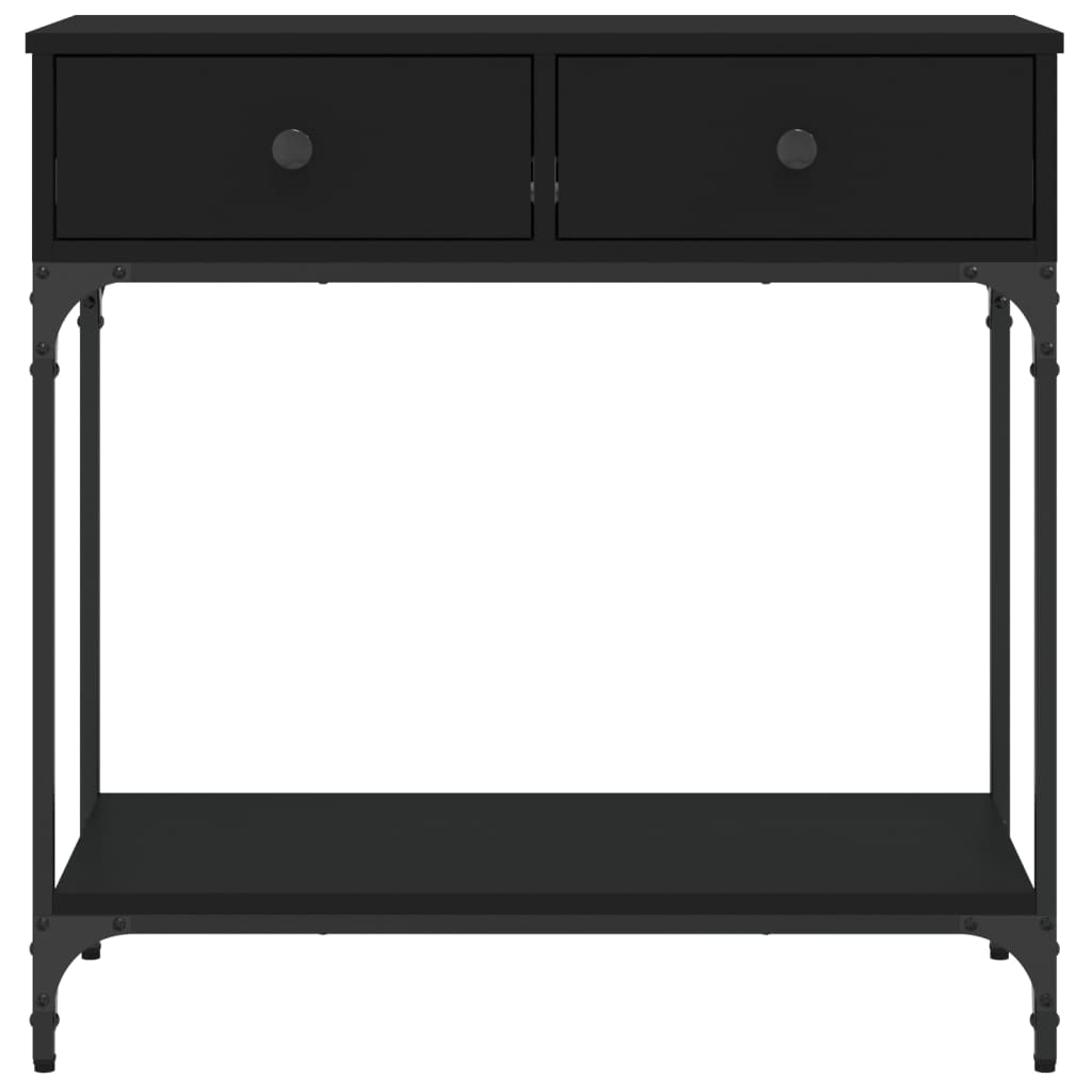 vidaXL Masă consolă, negru, 75x34,5x75 cm, lemn prelucrat