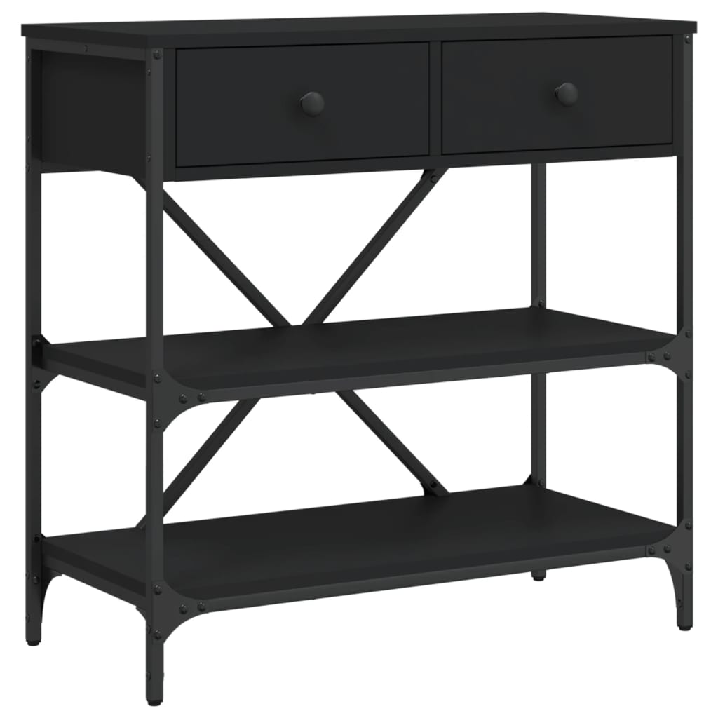 vidaXL Masă consolă, negru, 75x34,5x75 cm, lemn prelucrat