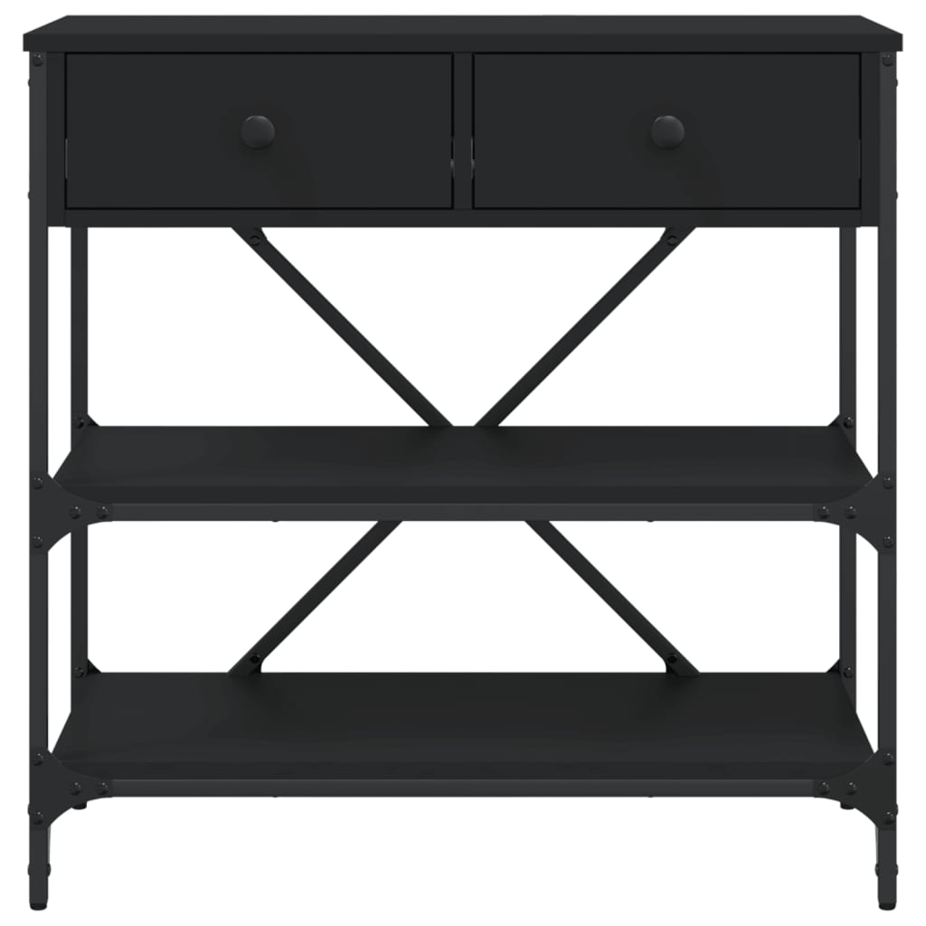vidaXL Masă consolă, negru, 75x34,5x75 cm, lemn prelucrat