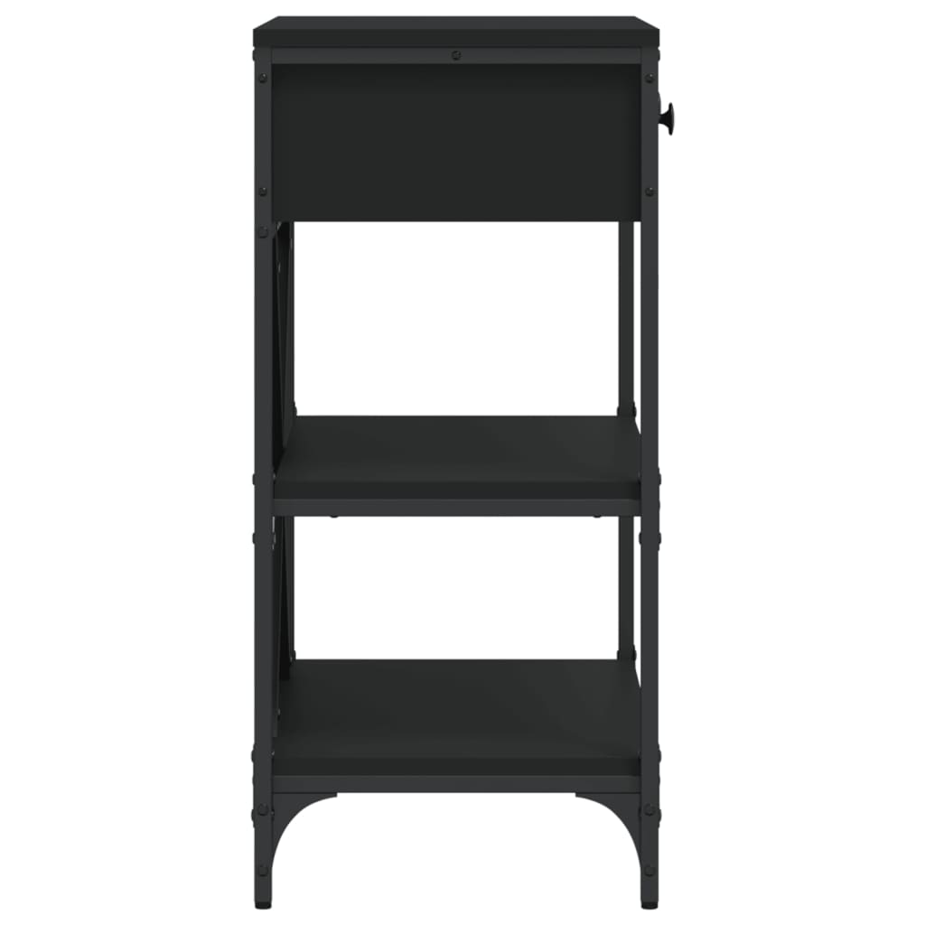 vidaXL Masă consolă, negru, 75x34,5x75 cm, lemn prelucrat