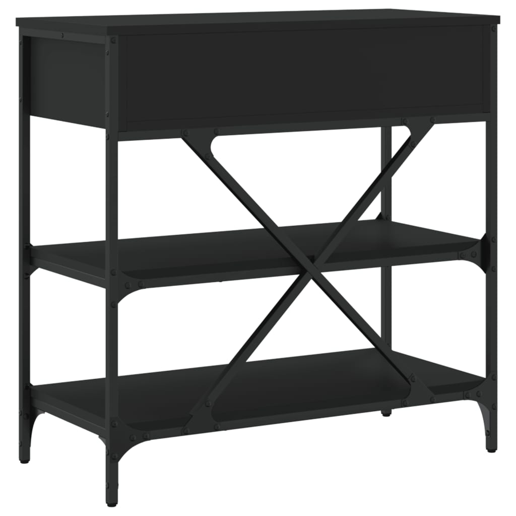 vidaXL Masă consolă, negru, 75x34,5x75 cm, lemn prelucrat