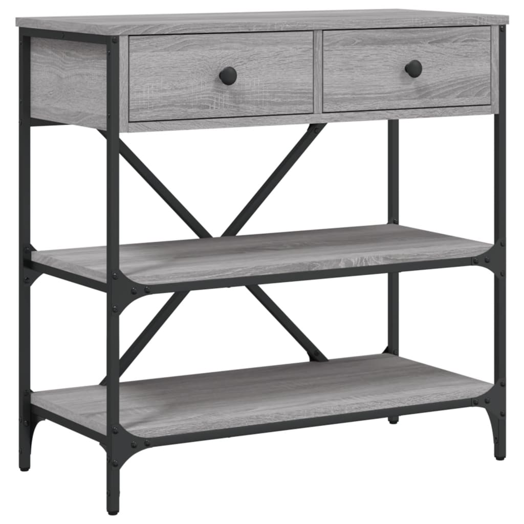 vidaXL Masă consolă, gri sonoma, 75x34,5x75 cm, lemn prelucrat
