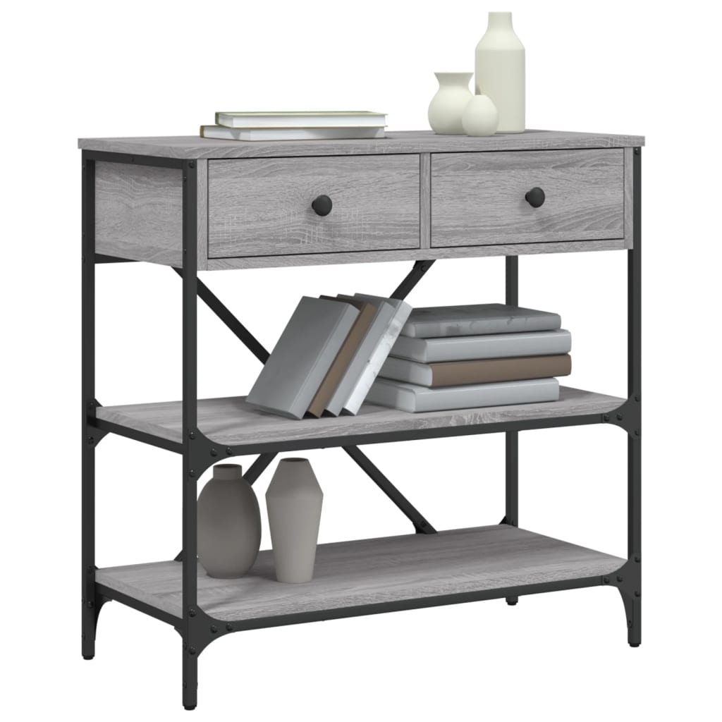 vidaXL Masă consolă, gri sonoma, 75x34,5x75 cm, lemn prelucrat