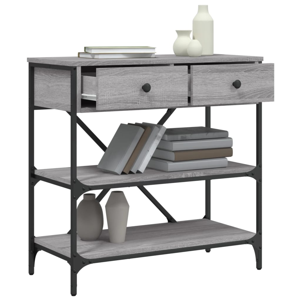 vidaXL Masă consolă, gri sonoma, 75x34,5x75 cm, lemn prelucrat
