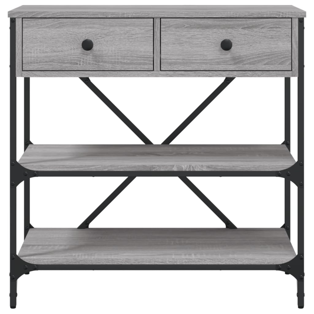 vidaXL Masă consolă, gri sonoma, 75x34,5x75 cm, lemn prelucrat