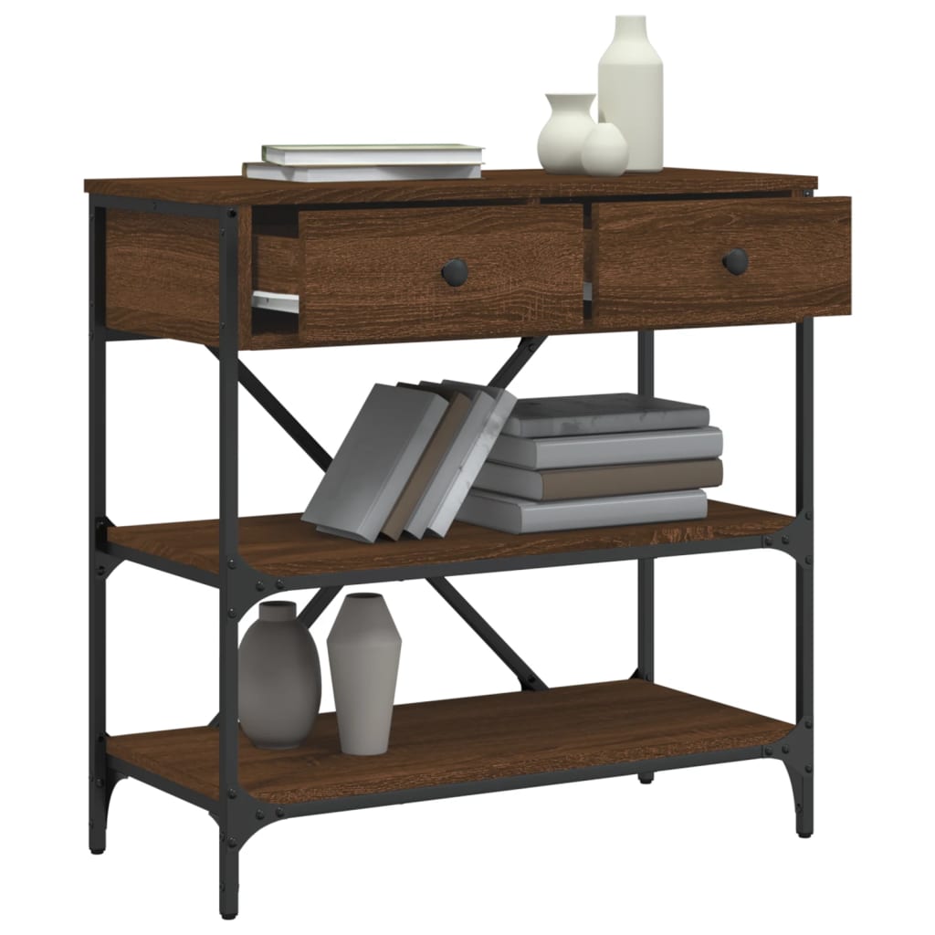 vidaXL Masă consolă, stejar maro, 75x34,5x75 cm, lemn prelucrat