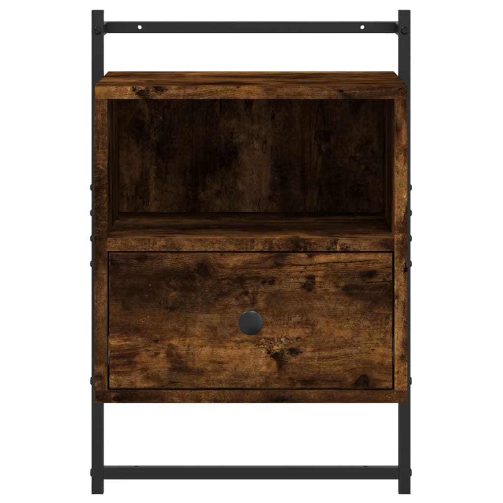 vidaXL Noptiere de perete, 2 buc., stejar fumuriu, 40x30x61 cm, lemn