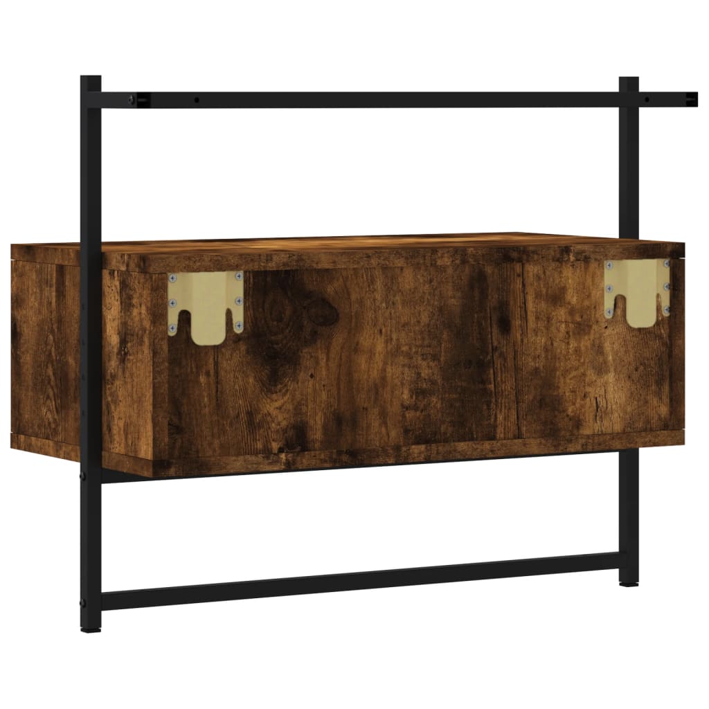 vidaXL Dulap TV montat pe perete, stejar fumuriu, 60,5x30x51 cm, lemn