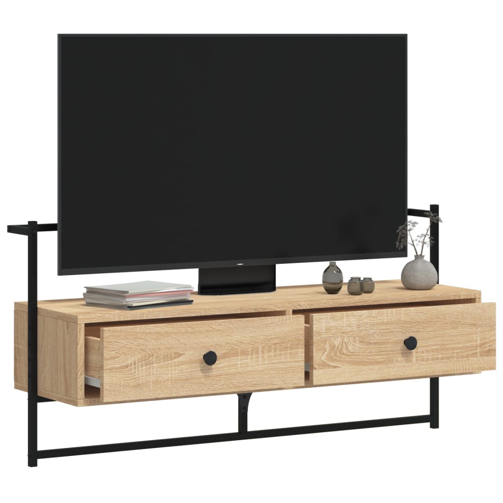 vidaXL Dulap TV montat pe perete, stejar sonoma, 100,5x30x51 cm, lemn