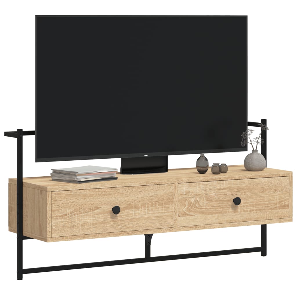 vidaXL Dulap TV montat pe perete, stejar sonoma, 100,5x30x51 cm, lemn