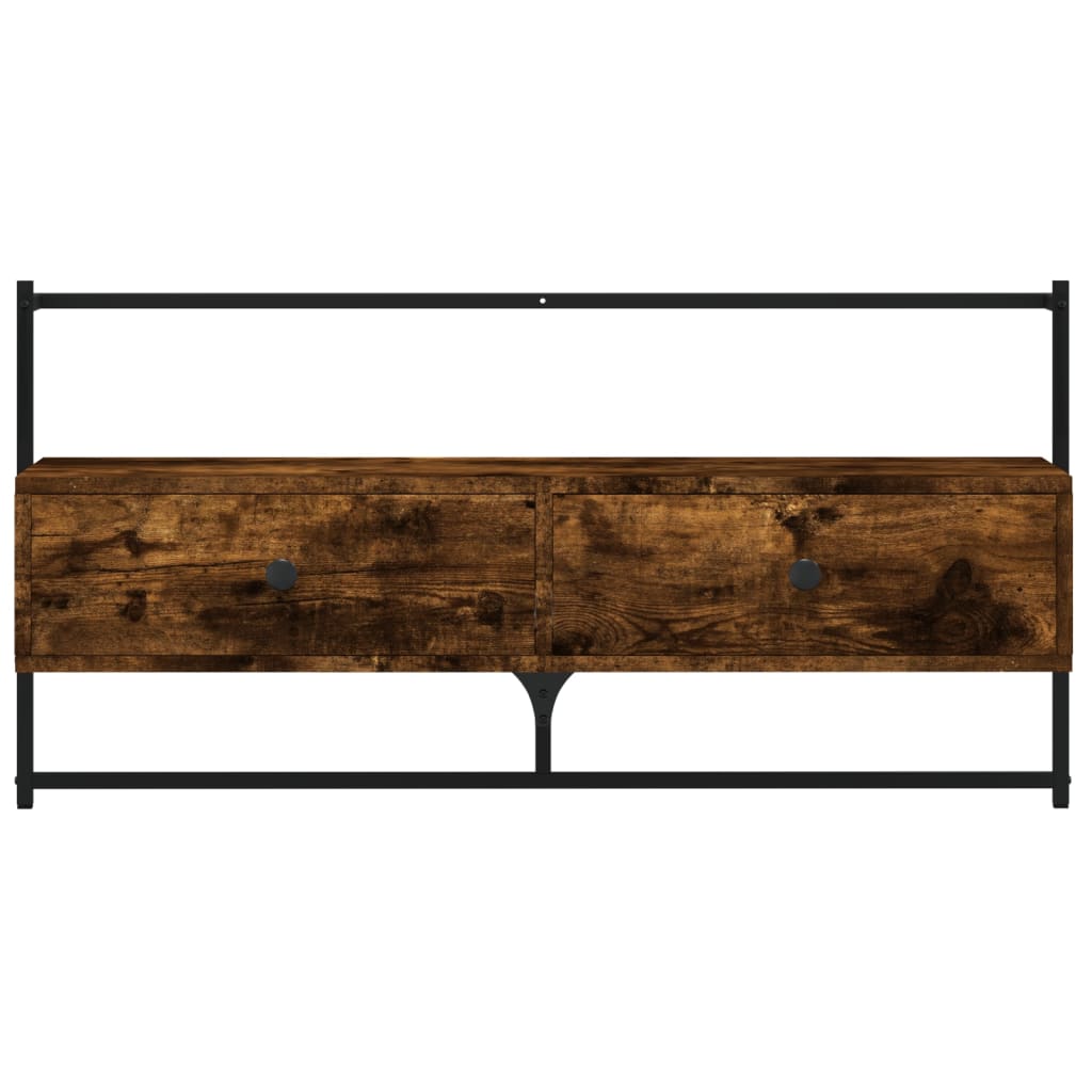 vidaXL Dulap TV montat pe perete, stejar fumuriu, 100,5x30x51 cm, lemn