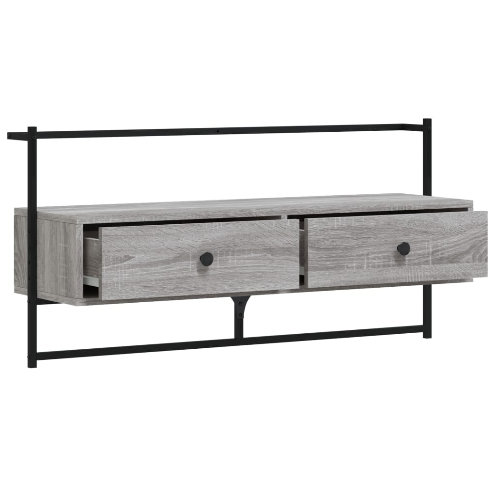 vidaXL Dulap TV montat pe perete, gri sonoma, 100,5x30x51 cm, lemn