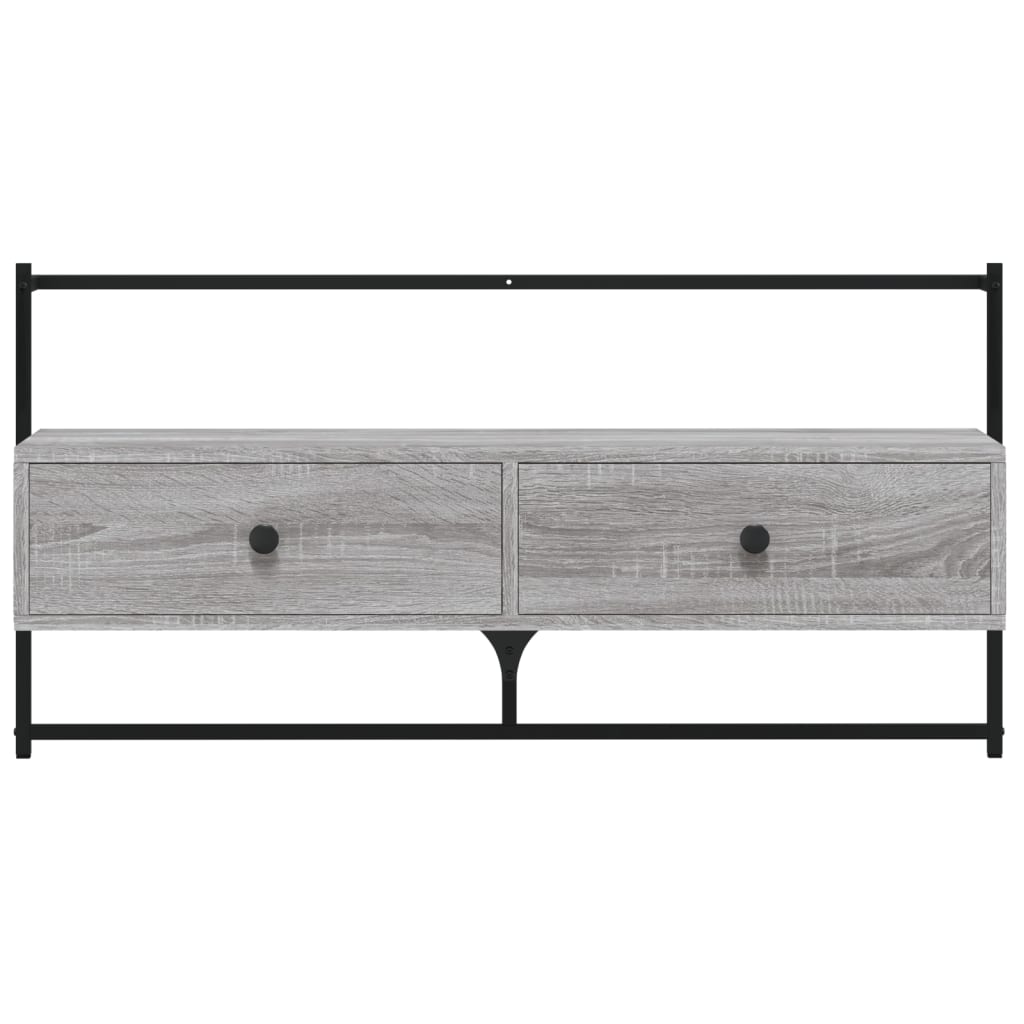 vidaXL Dulap TV montat pe perete, gri sonoma, 100,5x30x51 cm, lemn