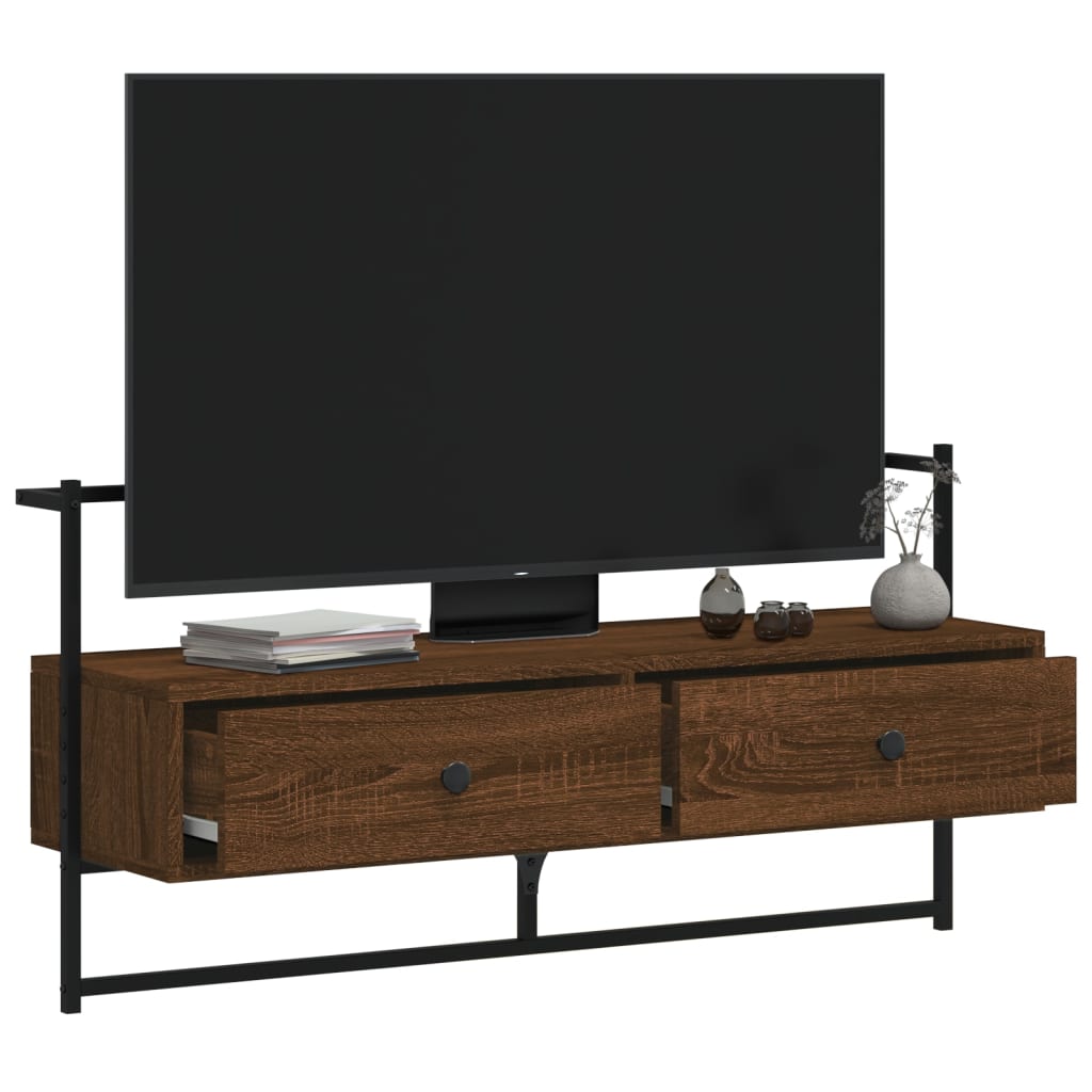 vidaXL Dulap TV montat pe perete, stejar maro, 100,5x30x51 cm, lemn