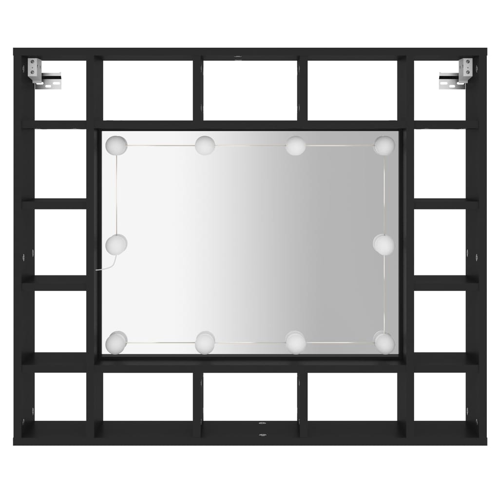 vidaXL Dulap cu oglindă cu LED, negru, 91x15x76,5 cm vidaXL Dulap cu oglindă cu LED, negru, 91x15x76,5 cm
