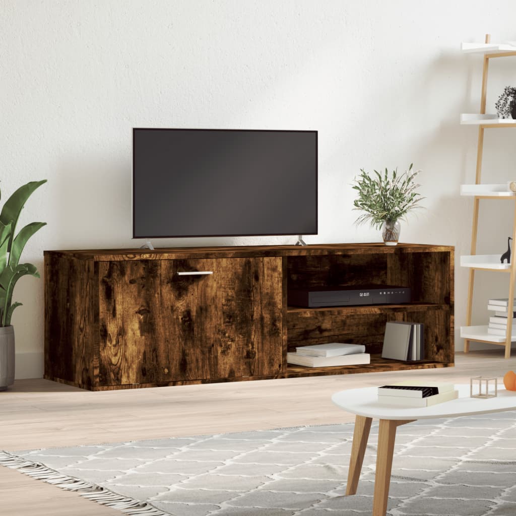 vidaXL Comodă TV, stejar fumuriu, 120x34x37 cm, lemn compozit vidaXL Comodă TV, stejar fumuriu, 120x34x37 cm, lemn compozit