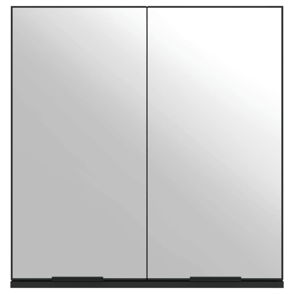 vidaXL Dulap baie cu oglindă negru 64x20x67 cm lemn compozit vidaXL Dulap baie cu oglindă negru 64x20x67 cm lemn compozit